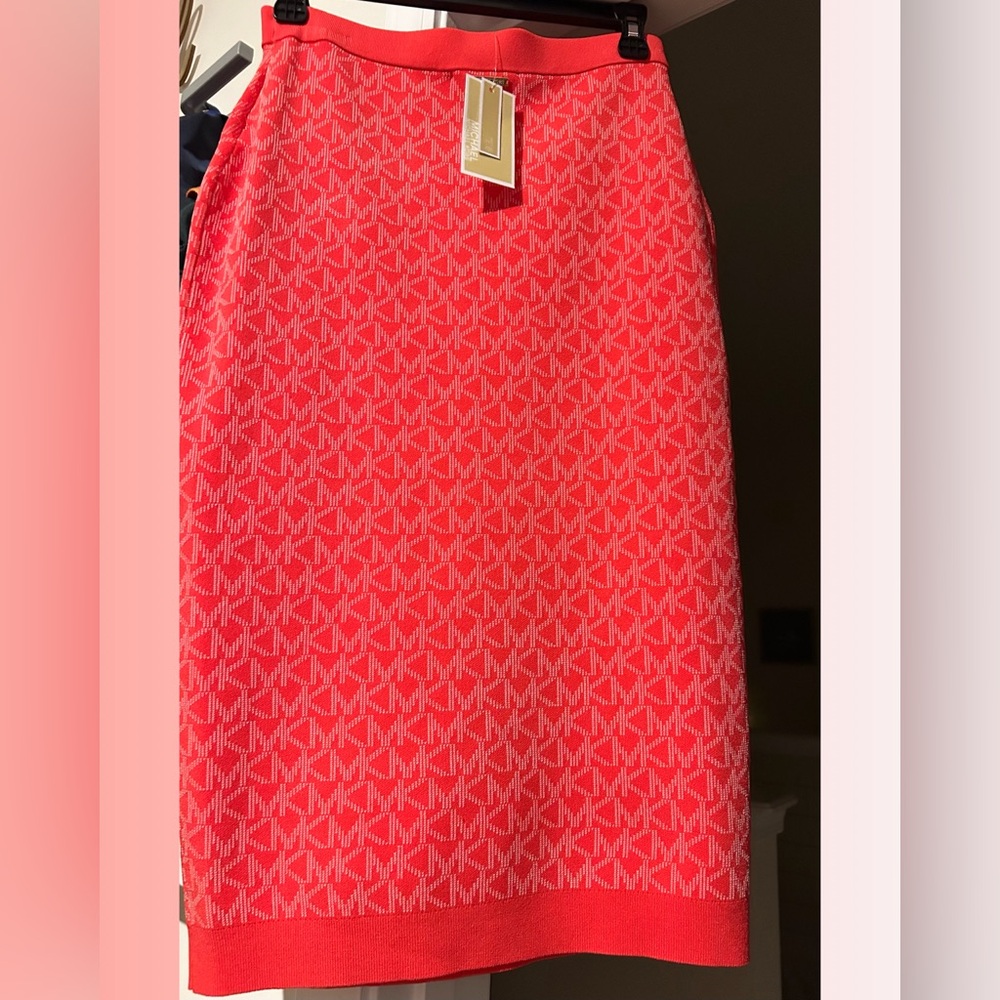 Micheal Khors Jacquared Sangria Knit Skirt Sz S